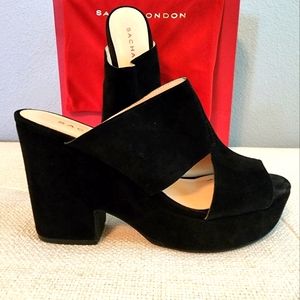 Sacha London Uma Black Suede Wedge
